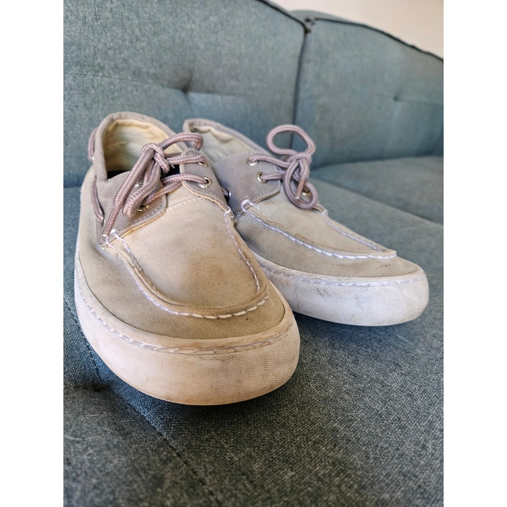 Sperry Top-Sider Mens Bahama Tan Canvas Boat Shoes Size 10